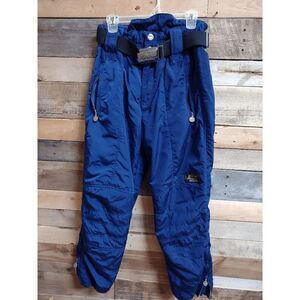 VTG High Society Blue Ski Wear Women's Pants with Belt Made in Italy 30x28